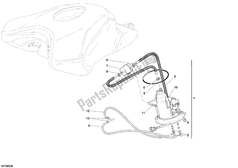 Todas as partes de Bomba De Combustivel do Ducati Superbike 999 S 2006
